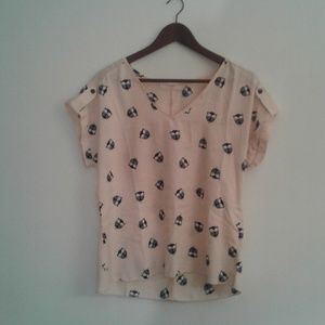 Modcloth cute owl blouse, S
